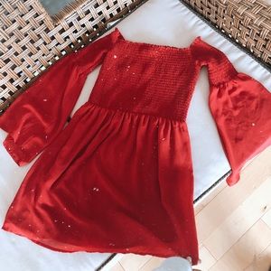 Red Puff Sleeve Dress❤️